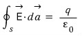 For one enclosed point charge q, the closed-surface flux equals q divided by epsilon-zero.