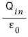 The net enclosed charge Qin divided by epsilon-zero.