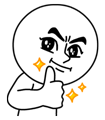 A determined cartoon character gives a thumbs-up.