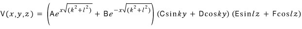 Product of a longitudinal exponential factor and two transverse sine and cosine factors for the rectangular pipe