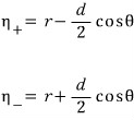 First-order far-field approximations for the two source distances: r minus and plus (d/2) cos(theta).