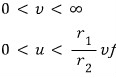 Integration region 0<v<∞, 0<u<(r₁/r₂)vf