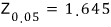 Z₀.₀₅ = 1.645